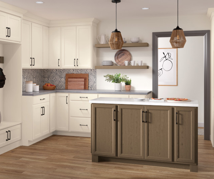 Two Tone Kitchen Featuring Lotus and Dockside