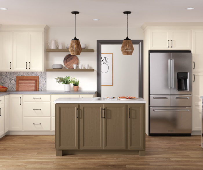 Two Tone Kitchen Featuring Lotus and Dockside
