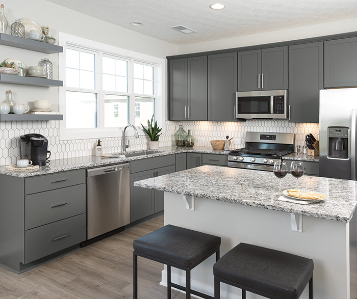 Transitional Shaker Gray Kitchen Cabinets