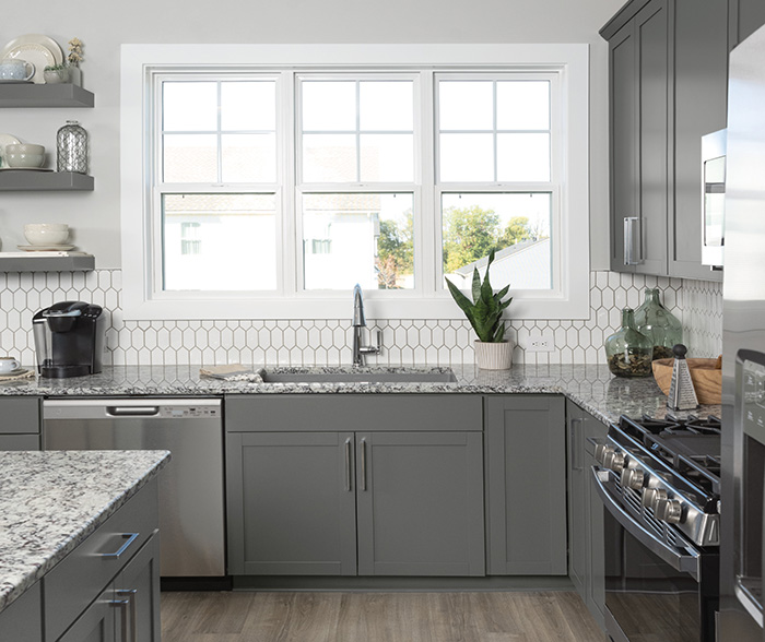 Transitional Shaker Gray Kitchen Cabinets