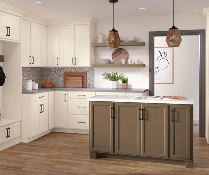 Two Tone Kitchen Featuring Lotus and Dockside
